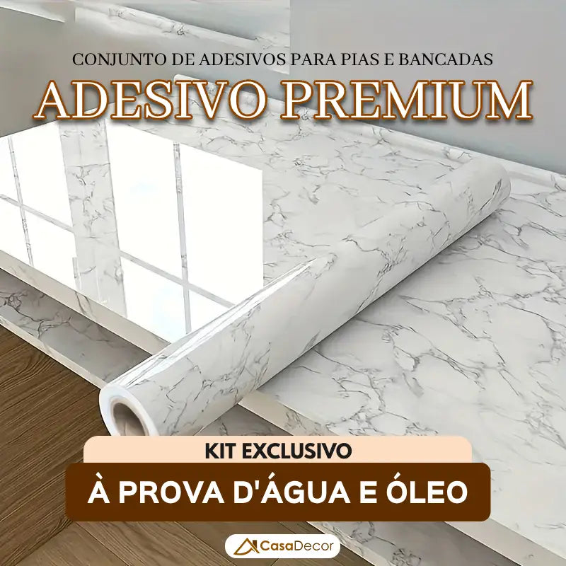 Conjunto de Adesivos Com Textura  Para Pias e Bancadas a Prova D'água e Óleo | 40x500cm