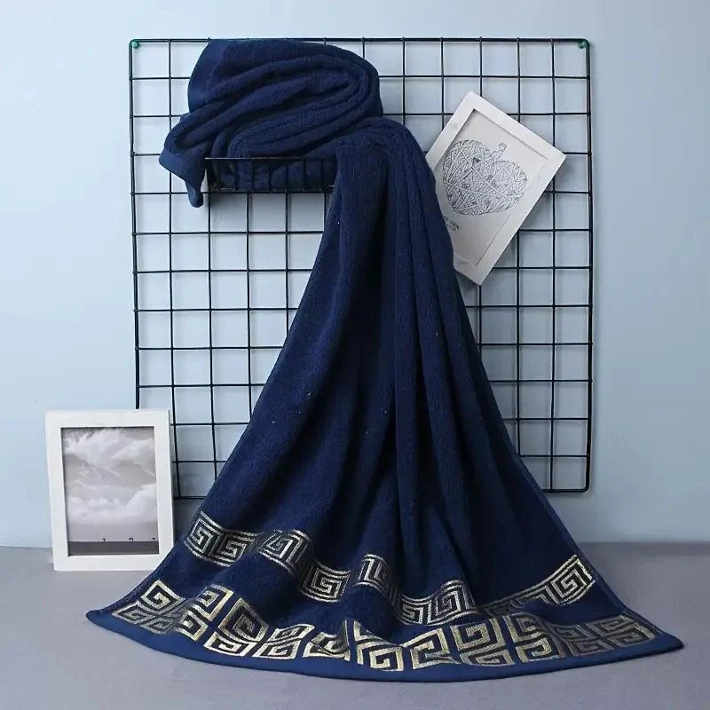 Conjunto de 6 Toalhas em 100% Algodão de Alta Absorção Bordada