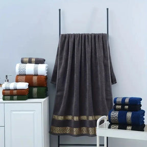 Conjunto de 6 Toalhas em 100% Algodão de Alta Absorção Bordada