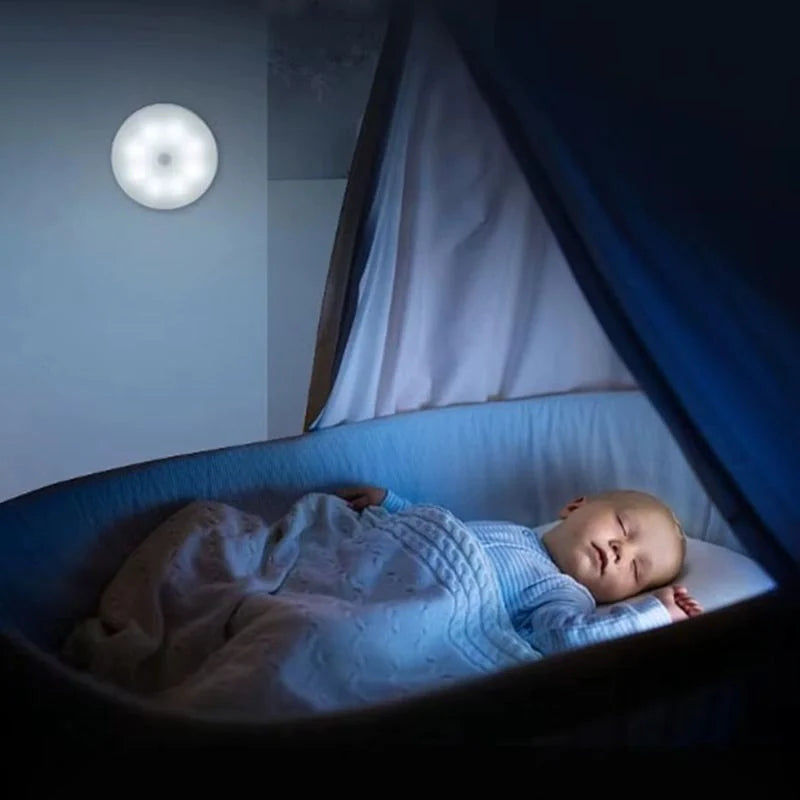 Conjunto de 6 Luminárias Adesivas para Decoração Interna Recarregáveis com Sensor de Presença
