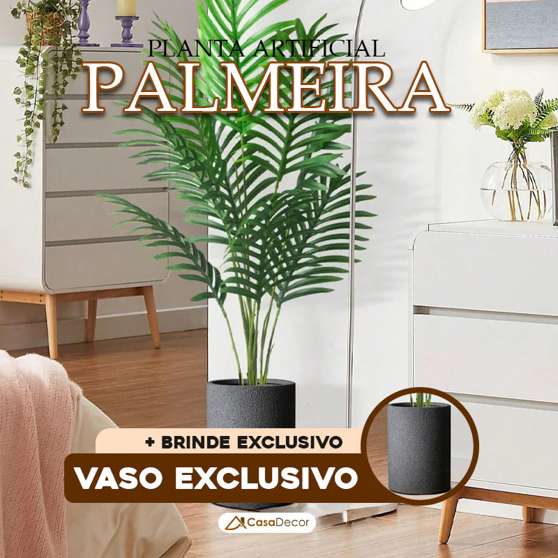 Decoração de Palmeira Artificial +BRINDE: Vaso Decorativo
