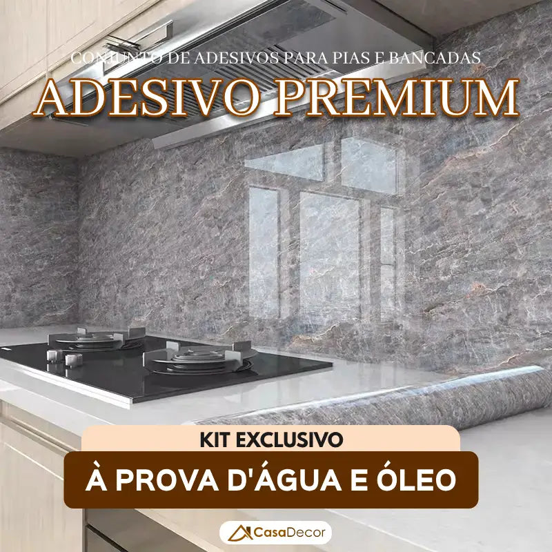 Conjunto de Adesivos Com Textura  Para Pias e Bancadas a Prova D'água e Óleo | 40x500cm