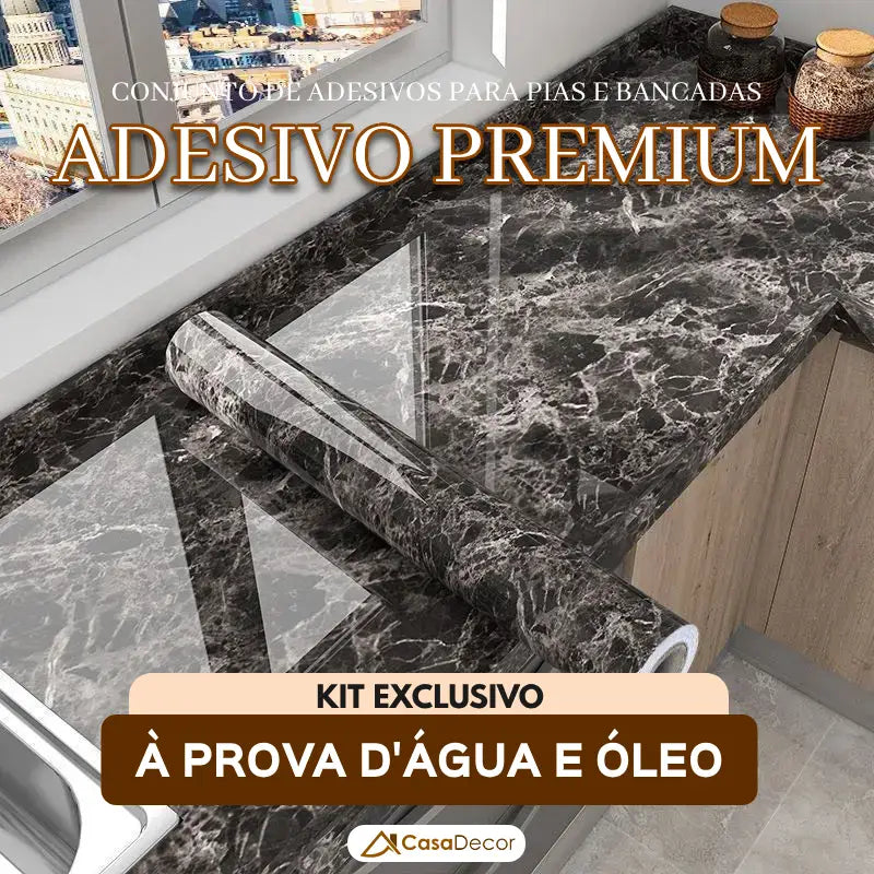 Conjunto de Adesivos Com Textura  Para Pias e Bancadas a Prova D'água e Óleo | 40x500cm