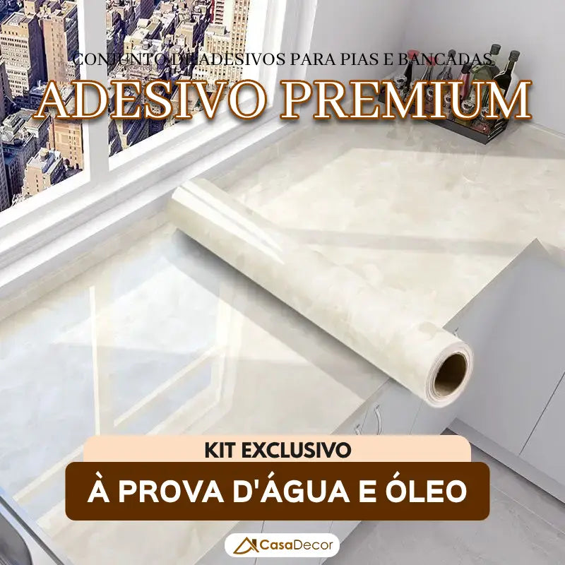 Conjunto de Adesivos Com Textura  Para Pias e Bancadas a Prova D'água e Óleo | 40x500cm