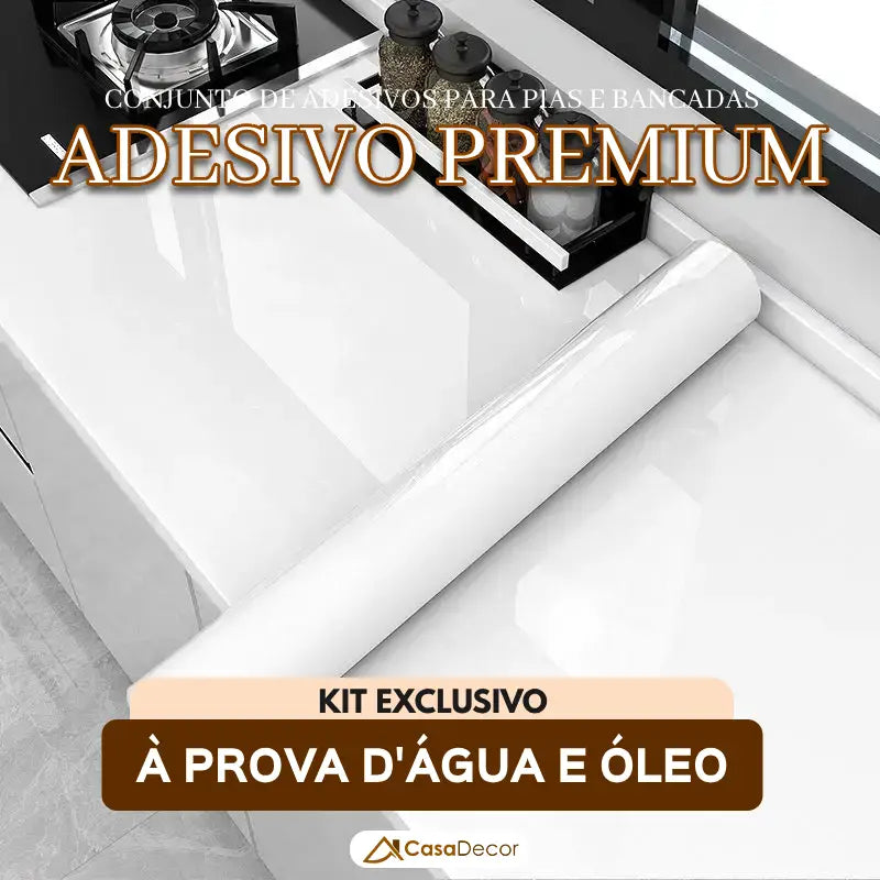 Conjunto de Adesivos Com Textura  Para Pias e Bancadas a Prova D'água e Óleo | 40x500cm