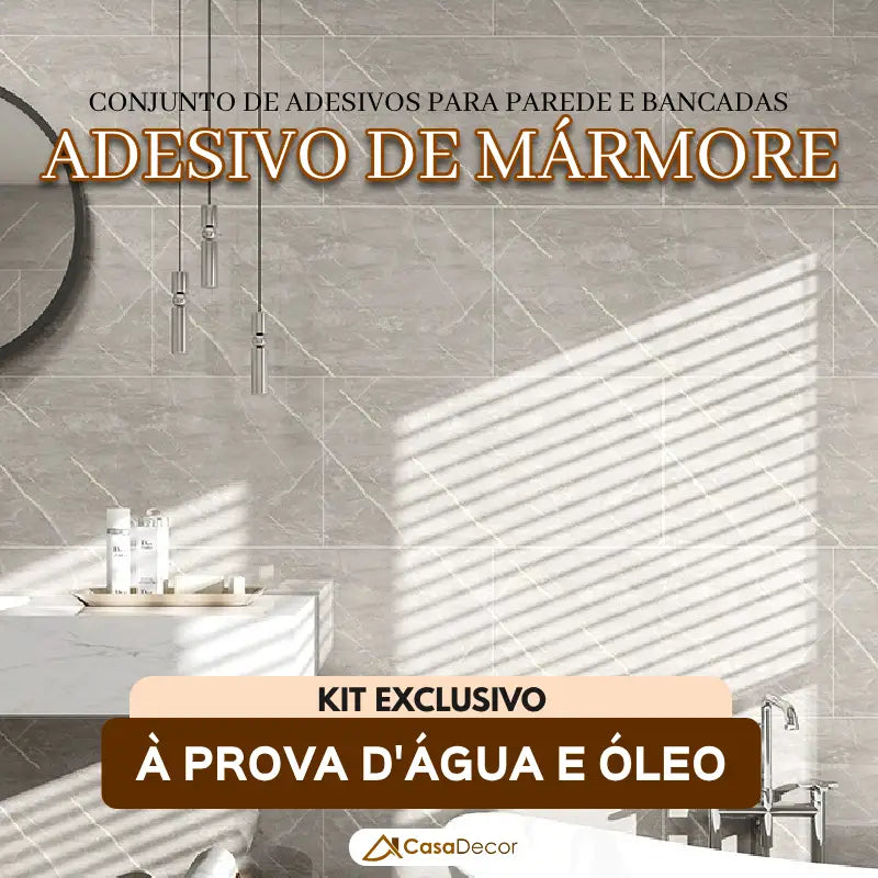 Conjunto de Adesivos de Mármore para Parede e Bancadas 3D a Prova D'água | 60x30cm
