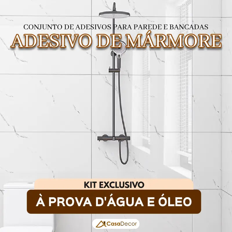 Conjunto de Adesivos de Mármore para Parede e Bancadas 3D a Prova D'água | 60x30cm